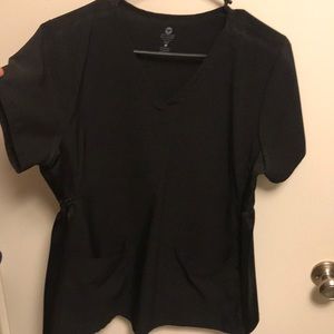 Black Maternity Scrub Top